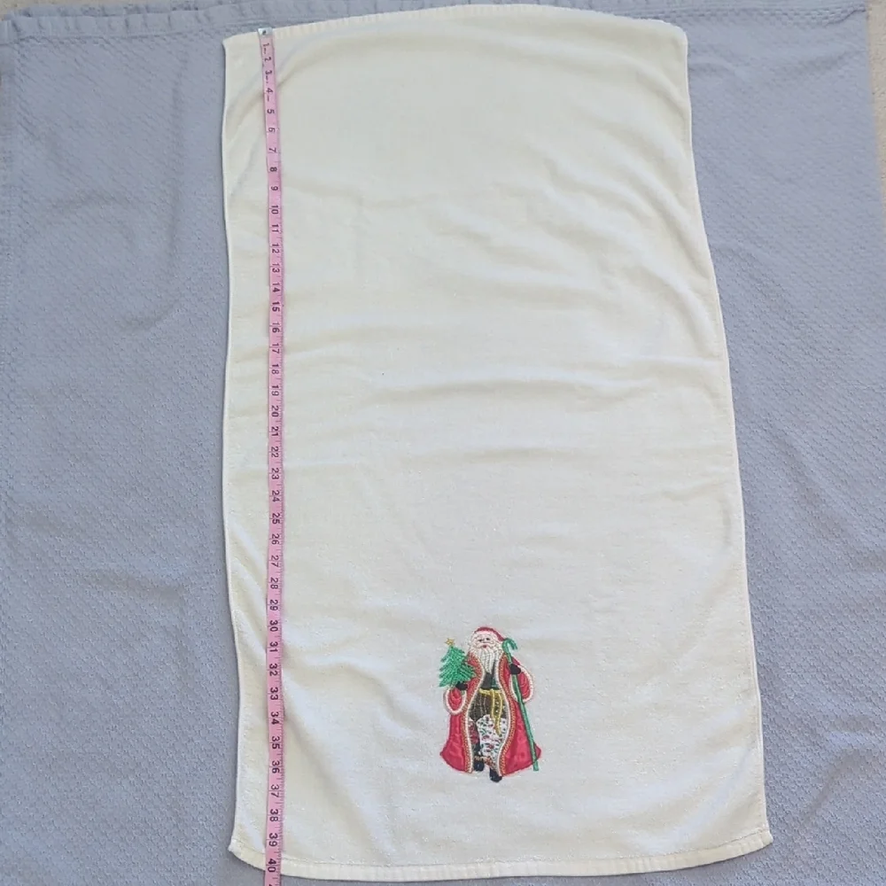 Towel Set Christmas Santa Embroidered